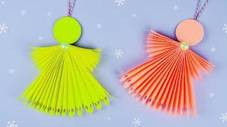 Come creare Angelo di Natale con un foglio A4  Lavoretti di Natale fai da te  Christmas crafts [upl. by Wolfgram]