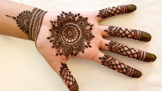 EASY MANDALA MEHNDI HENNA DESIGN FOR PALMS [upl. by Noxaj505]