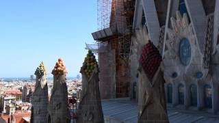 Basilica de la Sagrada Familia  quick tour including Nativity Towers [upl. by Ardnod]