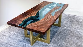 Live Edge River Table  Woodworking HowTo [upl. by Philan730]