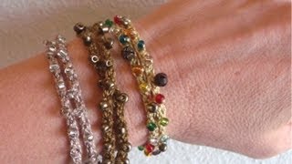 How to crochet a beaded bracelet or wrist band [upl. by Eimar892]