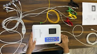 How to use ECG machine Contec 3 channel ECG CMS300GA setup and installation with all settings [upl. by Ettenaj]