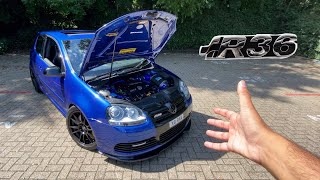 This Crazy VW GOLF R32 has a 36L R36 Engine Swap [upl. by Aihsitan]