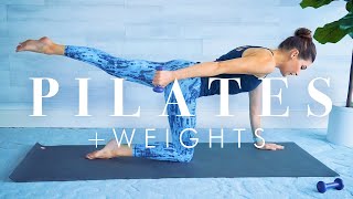 Pilates Workout with Weights for Beginners amp Seniors  Full Body Exercises [upl. by Chapel]