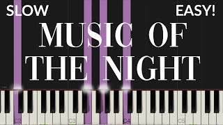 Music Of The Night  The Phantom Of The Opera  EASY Piano Tutorial [upl. by Spiegleman]