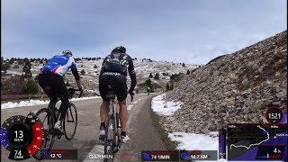 120 Minute High Intensity Uphill Indoor Cycling Bédoin Mont Ventoux Snow Tour de France Full HD [upl. by Joashus356]