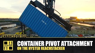 ReachStacker Container Pivot Attachment – Hyster® Special Truck Engineering [upl. by Icyaj]