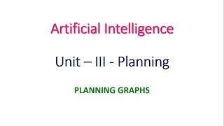 Planning Graph in Artificial Intelligence Under Unit III  Planning [upl. by Guenevere]