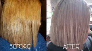 How to tone brassy hair with Wella T14 amp 050 [upl. by Nacim]