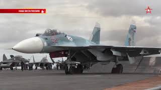 Footage of takeoff and landing of aircraft from the aircraft carrier Admiral Kuznetsov [upl. by Harrus857]