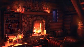 Wood Cabin Ambience  Heavy Blizzard Sounds for Sleep Relaxation amp Study with Fireplace Sounds [upl. by Delahk]