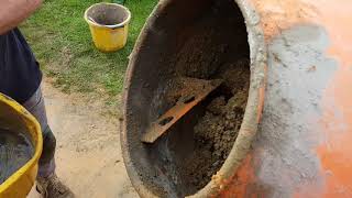 HOW TO Mix concrete with a mixer 51 [upl. by Aihppa]