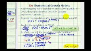 Ex Exponential Growth Function  Population [upl. by Aliak]