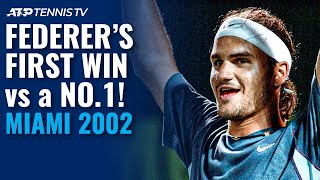 Roger Federers First Win Over a World No1  Miami 2002 Highlights vs Hewitt [upl. by Etnuahc954]