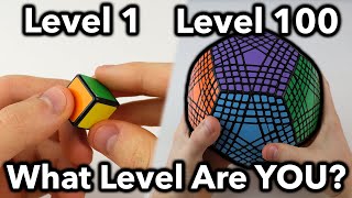 Rubiks Cubes From Level 1 to Level 100 WHATS YOUR LEVEL [upl. by Adnirim]