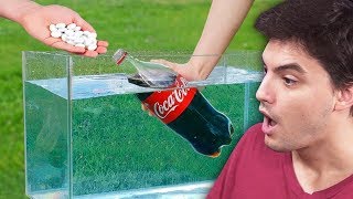 Experimento CocaCola e Mentos embaixo d’água 10 [upl. by Eimrej862]