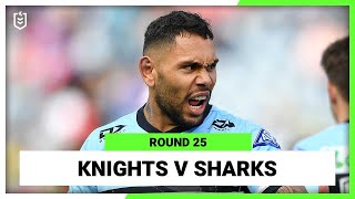 NRL Newcastle Knights v Cronulla Sharks  Round 25 2022  Full Match Replay [upl. by Enitsua]