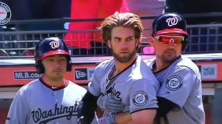 Bryce Harper vs Hunter Strickland Brawl after HBP [upl. by Cogn]