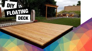 DIY Floating Deck  How to build a detached deck  Backyard Ground Level Deck [upl. by Xavier99]