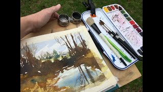 Minimalistic Plein Air Setup for Watercolor [upl. by Aicac483]