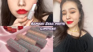 Romand zero matte lipstick reviewRomand 2020夏日新品唇膏試色！（2020目前看下來cp值最高的唇膏）｜Dominique Linn [upl. by Eben]