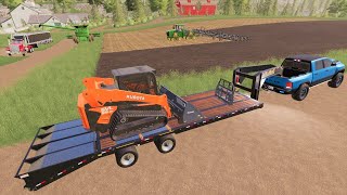 Buying a skid steer and bigger equipment for the farm  Suits to boots 9  Farming Simulator 19 [upl. by Kotick]