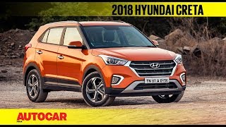 2018 Hyundai Creta facelift  First Look Review  Autocar India [upl. by Cordell]