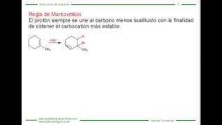 Adición de HCl HBr HI a alquenos  Regla de Markovnikov [upl. by Anabahs331]