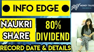 INFO EDGE SHARE DIVIDEND DETAILS  NAUKRI SHARE NEWS  INFO EDGE SHARE LATEST NEWS TODAY  mtwp [upl. by Honey]