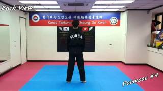 Taekwondo  Poomsae 4 Sa Jang Slowmotion amp Mirror [upl. by Clarisse516]