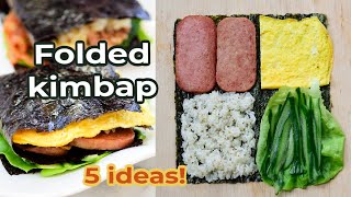 Folded kimbap 접는김밥  kimbap sandwiches 5 ways [upl. by Ynavoj]