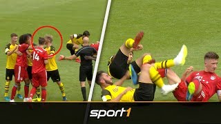 U17Finale eskaliert Tritte Schläge Platzverweise bei BVB vs FC Bayern  SPORT1 [upl. by Adlitam120]