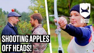 Olympian Archer Shoots Apples Off Heads  The BrewDog Show [upl. by Ahsinhoj585]