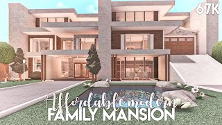 Affordable Modern Family Mansion  Bloxburg Build [upl. by Trofmoc]