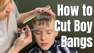 How to cut boy bangs tutorial [upl. by Gladwin]