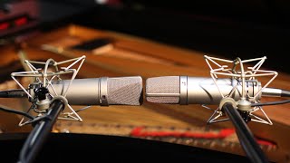 Recording a Piano Neumann U87 Ai Stereo Pair quotBlumlein Microphone Techniquequot Review Clair De Lune [upl. by Ebeneser]