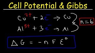 Cell Potential amp Gibbs Free Energy Standard Reduction Potentials Electrochemistry Problems [upl. by Nevs]