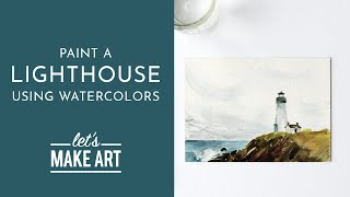 Lets Paint a Lighthouse  Watercolor Tutorial with Sarah Cray [upl. by Ennairej887]