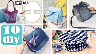 10 AWESOME DIY BAG TUTORIALS  Cut amp Sew Purse Bag Designs Making During 25 MIN [upl. by Ahsen772]