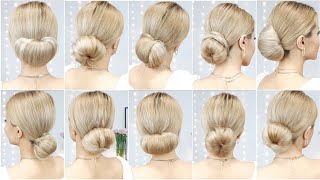 10 DONUT BUN HAIRSTYLES 🍩 HOW TO use a HAIR BUN MAKER [upl. by Ocirne760]