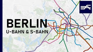 Evolution of the Berlin Rapid Transit UBahn SBahn 19022021 geographic map [upl. by Padraig]