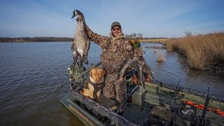 Hunting Big Lake Mallards and Honkers with The Boat Limit of BOTH [upl. by Ekud360]