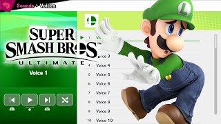 Luigi Voices  Super Smash Bros Ultimate [upl. by Nathanoj]