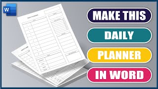 How to make a DAILY PLANNER in WORD  Microsoft Word Tutorials [upl. by Arocat]