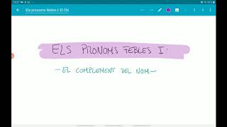 Els pronoms febles I El complement del nom [upl. by Ttelracs]