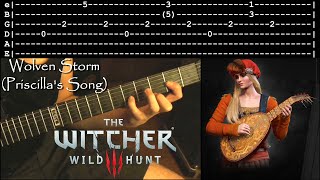 How to Play The Witcher 3 Priscillas Song quotThe Wolven Stormquot w Tabs [upl. by Joey]