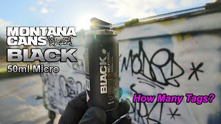 Montana Black 50ml Micro Can  How Many Tags [upl. by Bozuwa410]