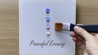 Daily challenge 221  Easy Acrylic  Peaceful Evening Painting [upl. by Fellner354]