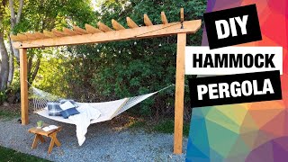 DIY Hammock Pergola  Backyard Pergola Stand  EASY Hammock Stand [upl. by Whiney]