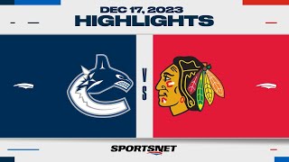 NHL Highlights  Canucks vs Blackhawks  December 17 2023 [upl. by Arimas]